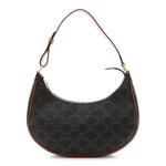 Triomphe Canvas Calfskin Ava Shoulder Bag Tan