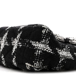 Tweed Quilted Maxi Chanel 19 Flap Black White