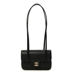 Shiny Caviar Mini Preppy Coco Shoulder Bag Black