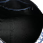 Calfskin Shadow Monogram Keepall Bandouliere 50 Ink Blue White