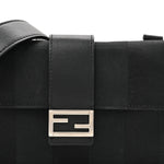 Recycled Nylon Vitello Grace Light Pequin Baguette Belt Pouch Black