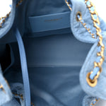Washed Denim Quilted Medium Chanel 25 Handbag Blue