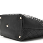 Calfskin Quilted Large Cambon Tote Black