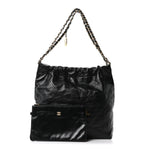 Shiny Calfskin Quilted Small Chanel 22 Black