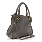 Calfskin Small Marcie Satchel Cashmere Grey