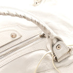 Agneau Arena Silver Hardware Medium Le City Optic White