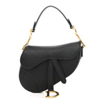 Grained Calfskin Mini Saddle Bag Black