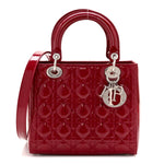 Patent Cannage Medium Lady Dior Red