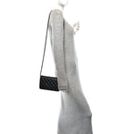 Pearly Lambskin Quilted Wallet On Chain WOC So Black
