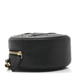 Caviar Quilted Round Filigree Crossbody Black