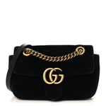 Velvet Matelasse Mini GG Marmont Shoulder Bag Black