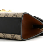 GG Supreme Monogram Calfskin Small Padlock Shoulder Bag Beige Black Cuir