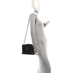 Calfskin Y Quilted Monogram Monochrome Small Loulou Chain Satchel Black