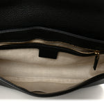 Pebbled Calfskin Medium Soho Flap Crossbody Black