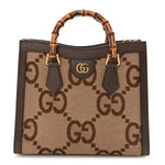 Monogram Jumbo GG Textured Dollar Calfskin Small Diana Tote Bag Camel Ebony New Acero Pomegranate Red