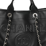 Calfskin Medium Deauville Tote Black