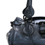 Metallic Calfskin Medium Paddington Satchel Blue