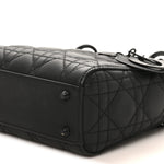 Ultra Matte Calfskin Cannage Mini Lady Dior Black