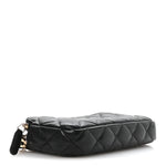 Caviar Quilted Small Clutch With Chain Black
