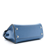 Cuoio Romano Selleria Macro Stitchings Mini Peekaboo Iconic Satchel Argento Blue