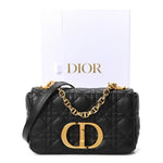 Calfskin Cannage Small Caro Bag Black