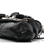 Nappa Vertical Matelasse Medium Maxi Horsebit Chain Shoulder Bag Black