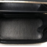 Lambskin Quilted Small Top Handle Vanity Case With Chain Black