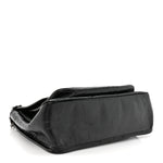 Crinkled Calfskin Matelasse Monogram Medium Niki Chain Satchel Black