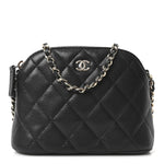 Caviar Quilted Classic Clutch With Chain Black