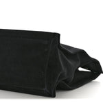 Linen Calfskin Rive Gauche North South Tote Black