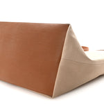 Canvas Calfskin Y Tote Tan Natural