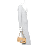 Lambskin Diamond Stitched CC CC East West Flap Beige