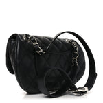 Calfskin Quilted CC Uniform Flap Belt Bag Black