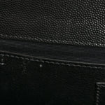 Grain De Poudre Textured Mixed Matelasse Triquilt Medium Monogram Satchel Black