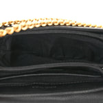 Calfskin Small Twin Skull Chain Crossbody Black