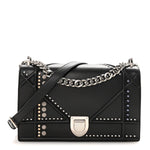 Lambskin Multi Studded Medium Diorama Flap Bag Black