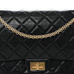 Aged Calfskin Quilted 2.55 Reissue 227 Flap Black