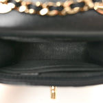 Lambskin Quilted Trendy CC Card Holder On Chain Black
