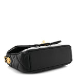Caviar Quilted Small Twist Your Buttons Flap Black