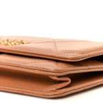 Lambskin Quilted Chanel 19 Wallet On Chain WOC Brown