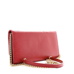 Printed Calfskin Gancini Wallet On Chain Red