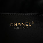 Washed Denim Quilted Mini Chanel 25 Handbag Black