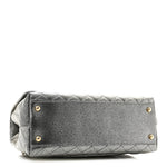 Metallic Caviar Quilted Small Coco Handle Flap Silver