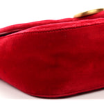 Velvet Matelasse Mini GG Marmont Shoulder Bag Hibiscus Red