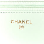 Lambskin Quilted Textured CC Wallet On Chain WOC Light Green