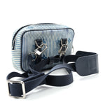 Hickory Stripes Denim Monogram Watercolor Outdoor Pouch Blue
