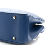 Lambskin Carry Chic Shopping Tote Blue