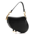Grained Calfskin Saddle Bag Black