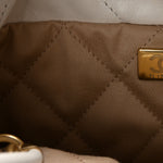 Shiny Calfskin Quilted Mini Chanel 22 White