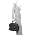 Vitello Rockstud Dome Shopper Black